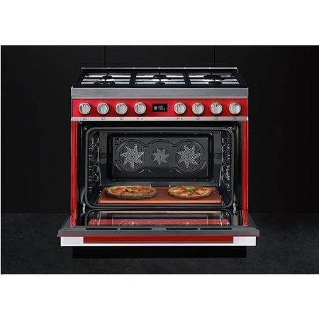 תנור משולב כיריים - ניקוי פירוליטי Smeg CPF9GPOR גימור אדום – תמונה 3