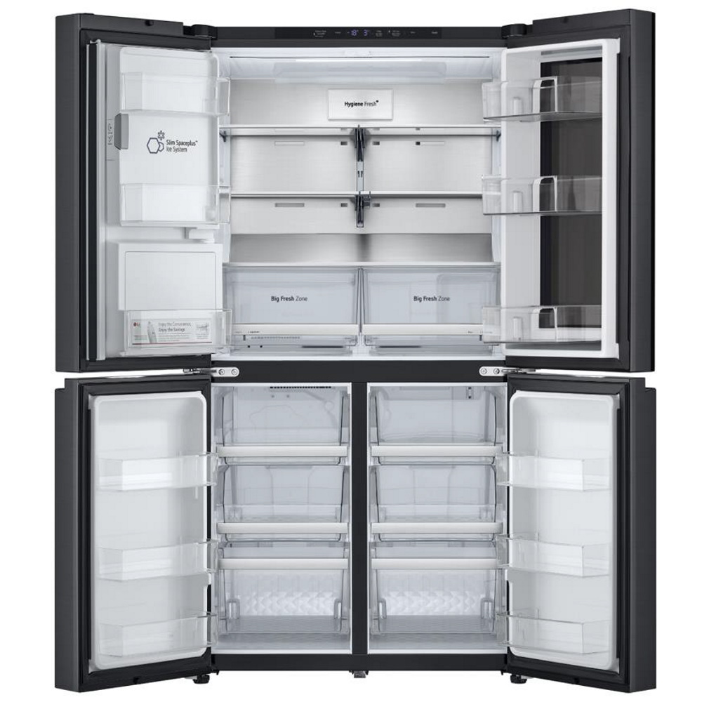 מקרר 4 דלתות מקפיא תחתון LG GR-930BINS נירוסטה מושחרת יבואן רשמי – תמונה 2