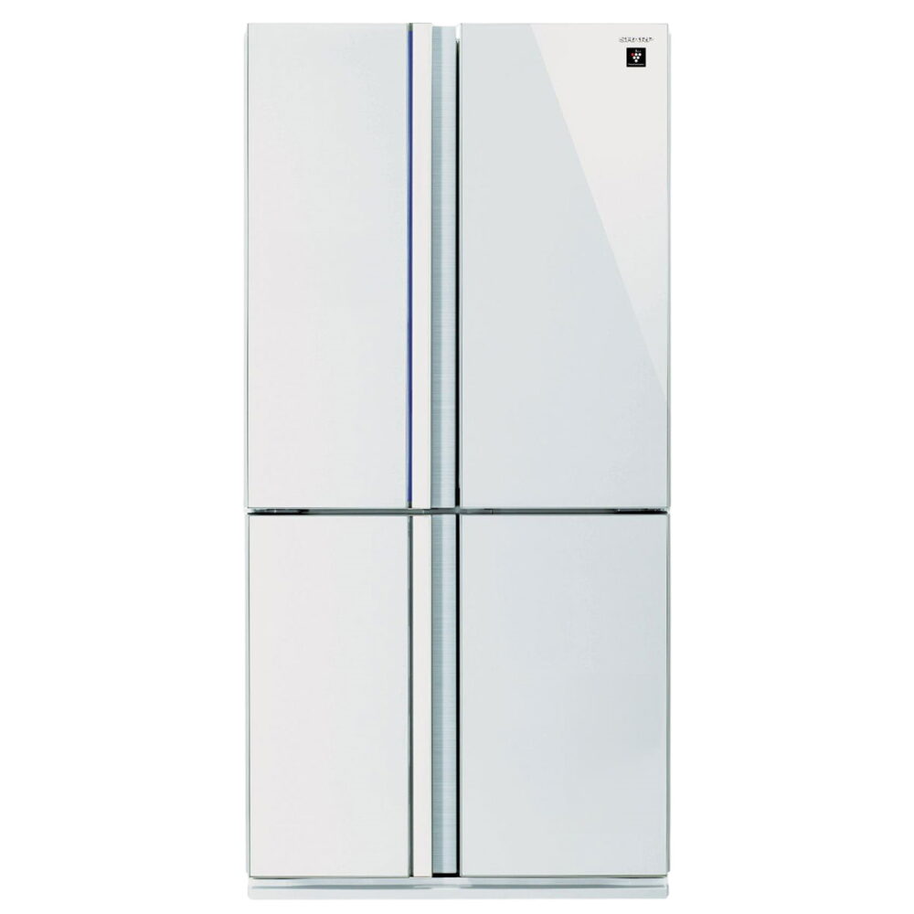מקרר 4 דלתות 610 ליטר Sharp SJ-8942-WH זכוכית לבנה שארפ - נובמבר SALE!!!