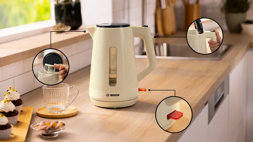 קומקום חשמלי 1.7 ליטר Bosch בוש MyMoment TWK1M127 קרם – תמונה 2