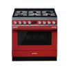 תנור משולב כיריים - ניקוי פירוליטי Smeg CPF9GPOR גימור אדום