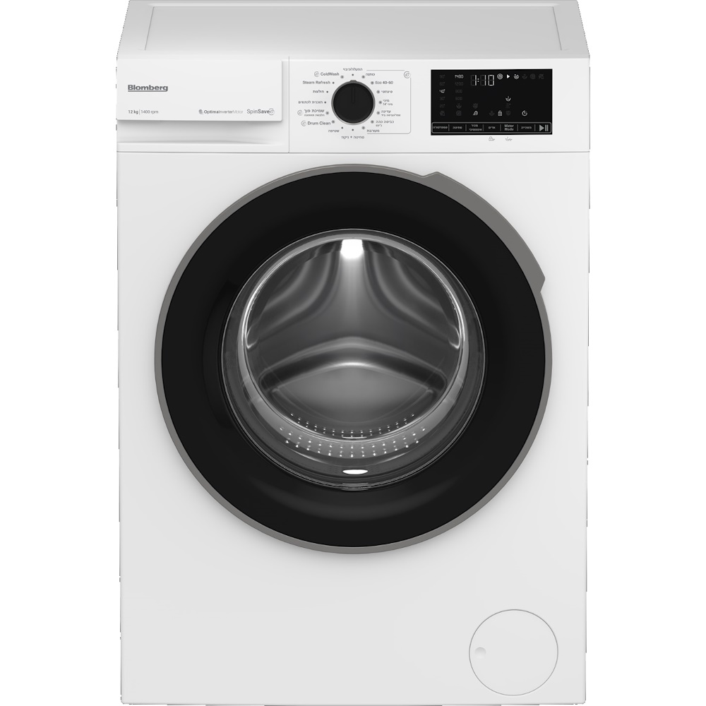 מכונת כביסה פתח חזית -נפח ענק  12 ק"ג Blomberg בלומברג BB1209NX תפריט עברית