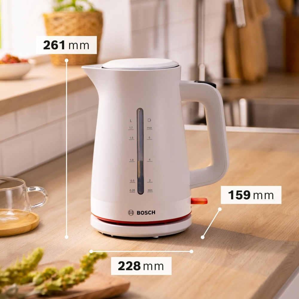 קומקום חשמלי 1.7 ליטר Bosch בוש MyMoment TWK3M121 לבן – תמונה 3
