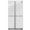 מקרר 4 דלתות זכוכית לבנה  מבית SHARP שארפ דגם SJ-8590WH