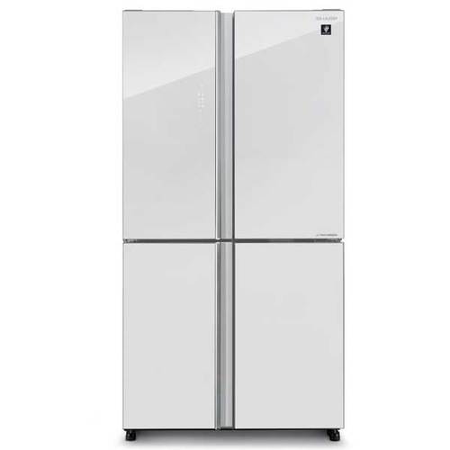 מקרר 4 דלתות זכוכית לבנה  מבית SHARP שארפ דגם SJ-8590WH