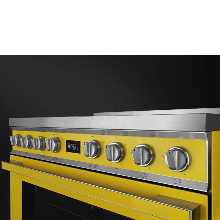 תנור משולב כיריים - ניקוי פירוליטי Smeg CPF9GPYW גימור צהוב – תמונה 2