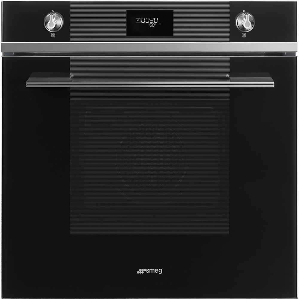 תנור בנוי פירוליטי SFP6101TVN1 Smeg זכוכית שחורה