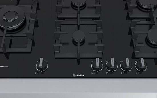 כיריים גז בוש 90 ס''מ דגם Bosch PPS9A6C90N זכוכית שחורה – תמונה 2