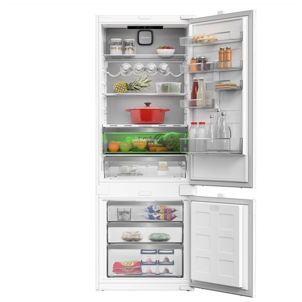 מקרר אינטגרלי עם מקפיא תחתון ברוחב 70 ס"מ GRUNDIG דגם: GKNI56930FN