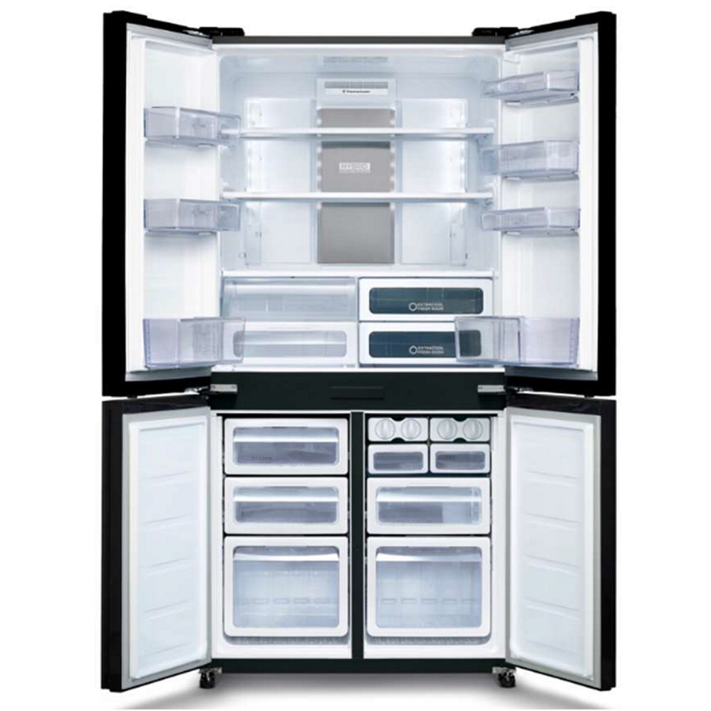 מקרר 4 דלתות 611 ליטר Sharp SJ-8841-WH זכוכית לבנה שארפ – תמונה 2