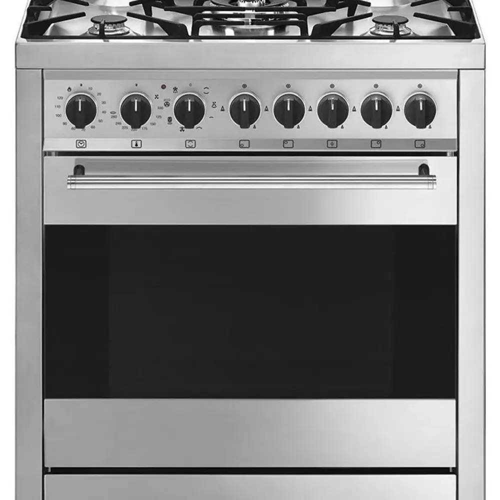 תנור משולב 70 סמ SMEG B71GMX2 5 להבות גימור נירוסטה במלאי!!!